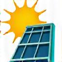 Icona stilizzata di un pannello solare e un sole